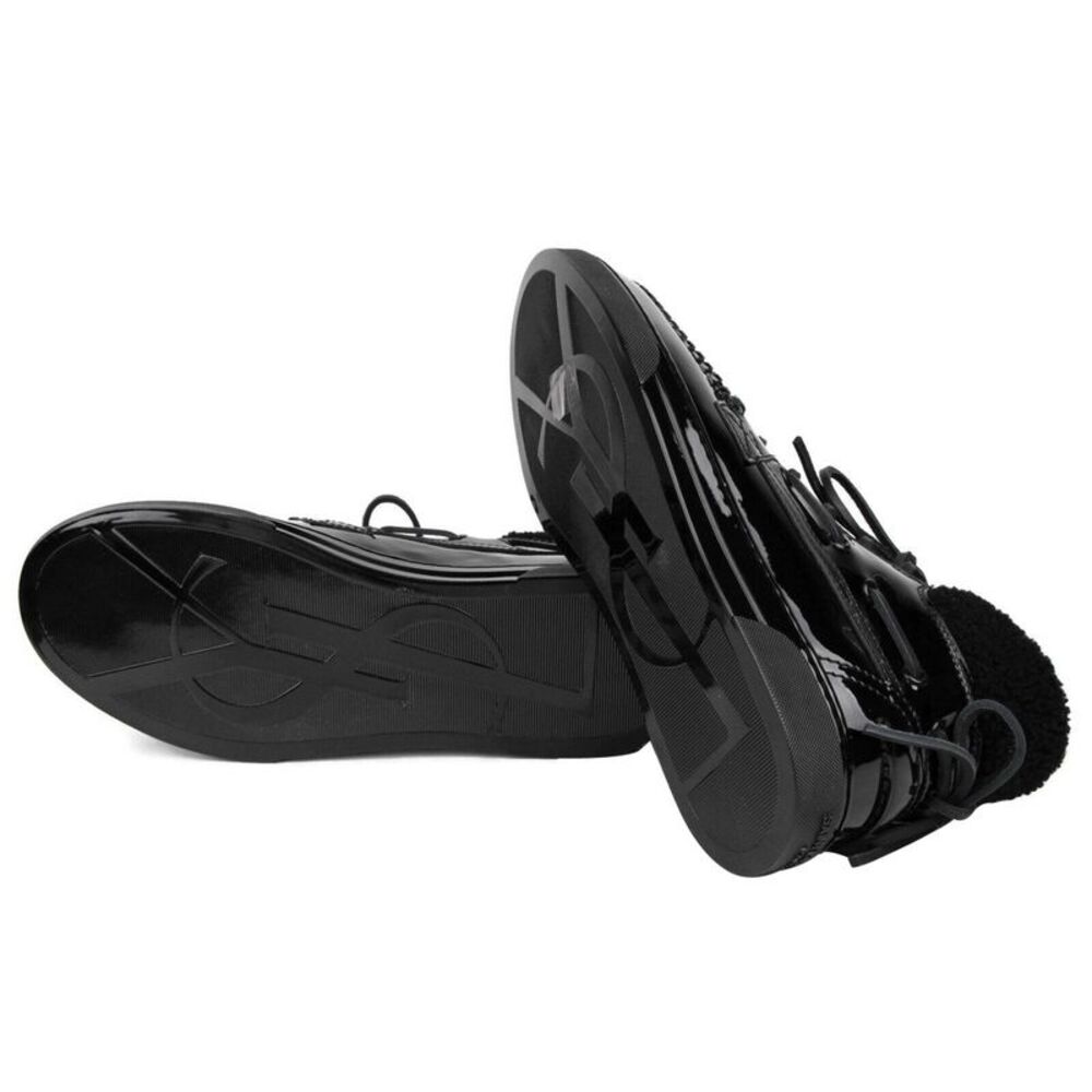 Saint Laurent Men's Black Patent Leather Hi Top Sneakers (40 EU / 7 US) - Picture 8 of 8